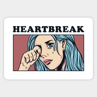 vintage retro girl hearthbreak Magnet